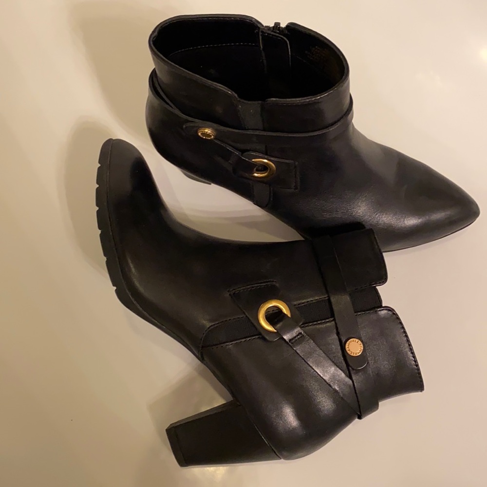 Anne Klein black leather boots